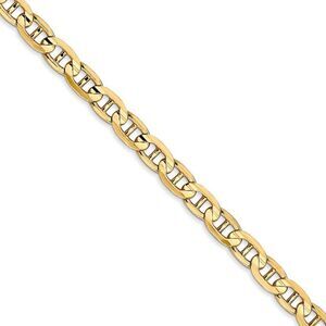 4.5mm, 14k Yellow Gold, Solid Concave Anchor Chain Necklace, 18 Inch